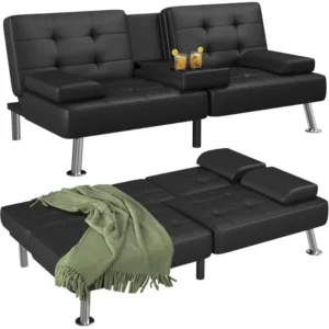 .Futon Sofa Bed Modern Folding Futon Set Convertible Recliner Lounge for Living Room 1